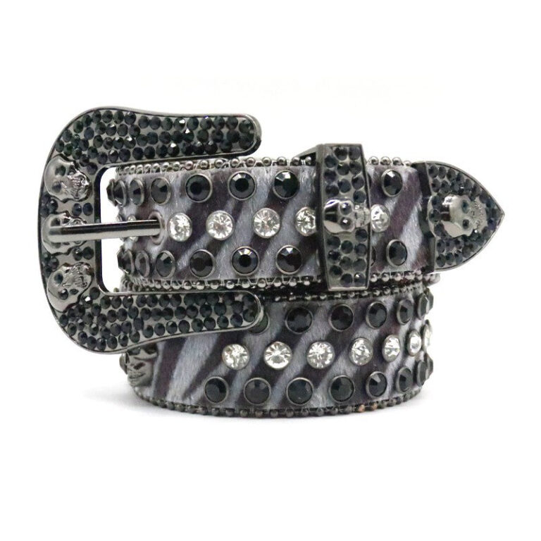 Zebra Skull - Black BB Simon Belt