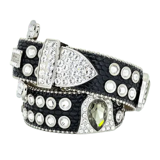 b.b. Simon Triple Black Diamond Crystal Belt